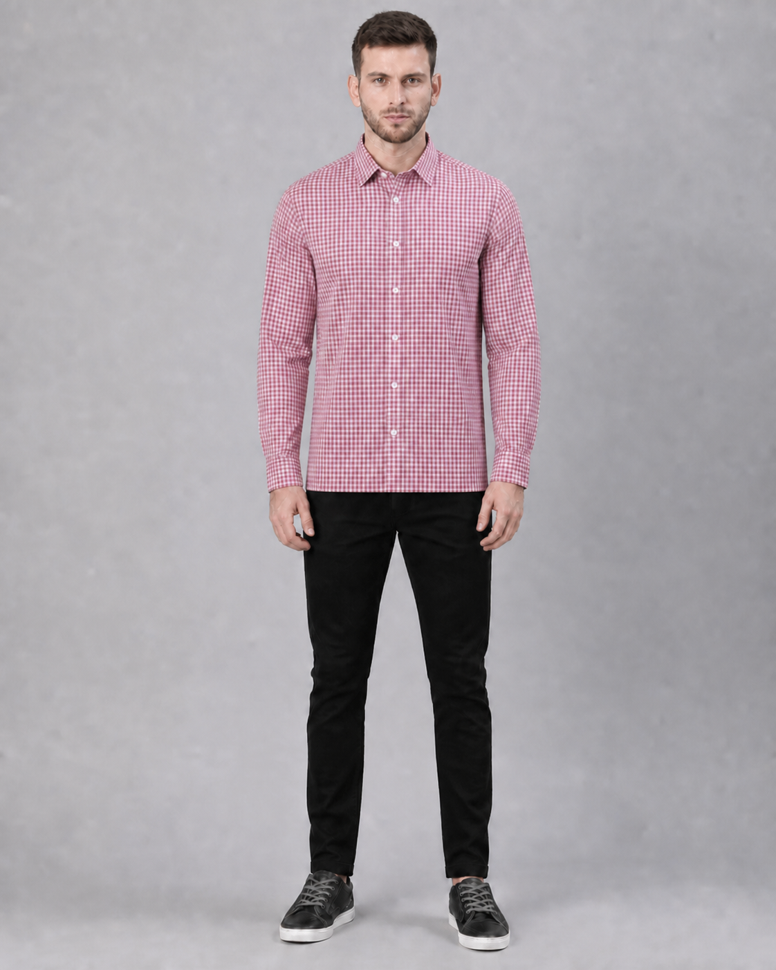 Pink Orchid/Raspberry Checkered Pull Over Dress Shirt