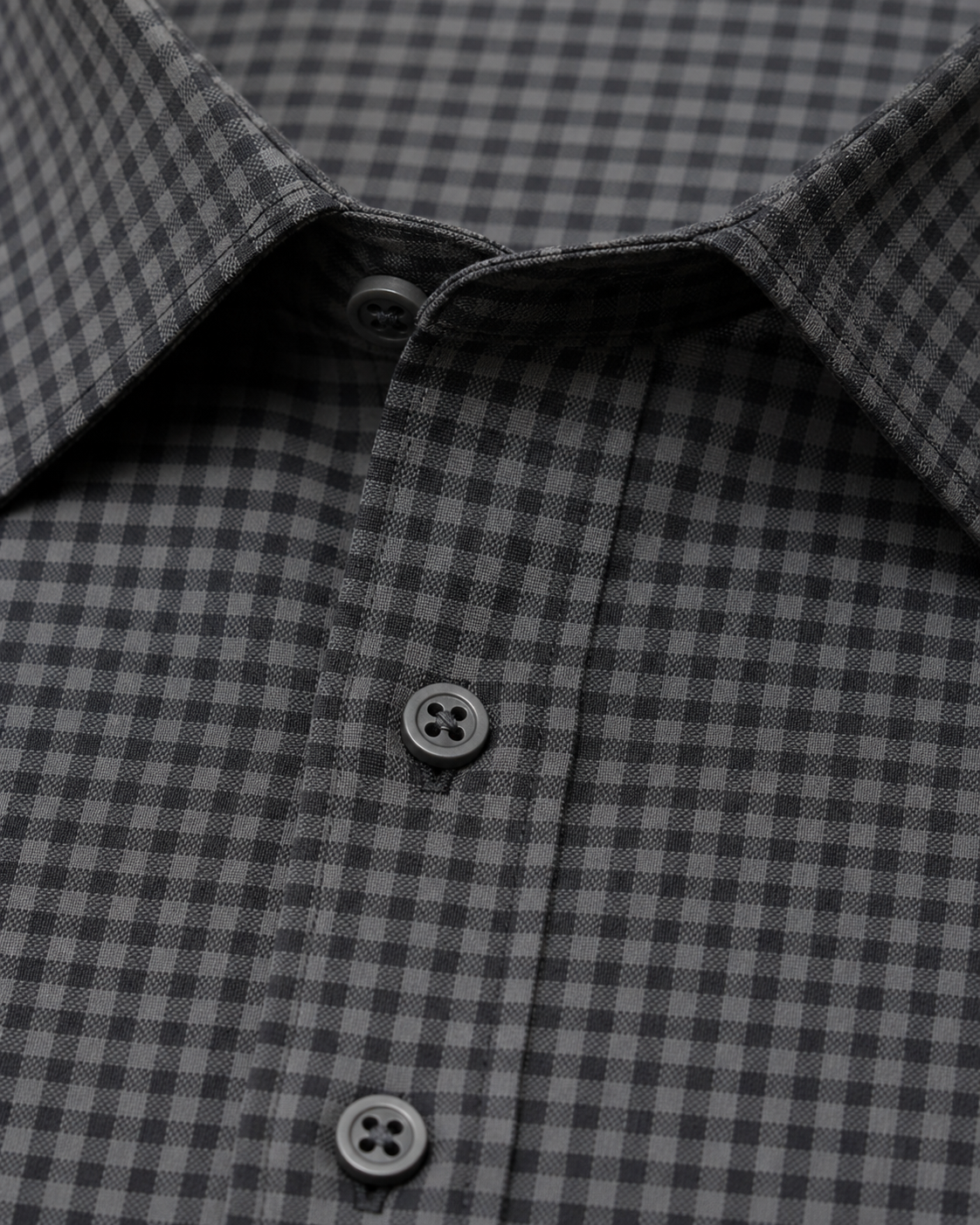 Gunmetal/Caviar Checkered Pull Over Dress Shirt