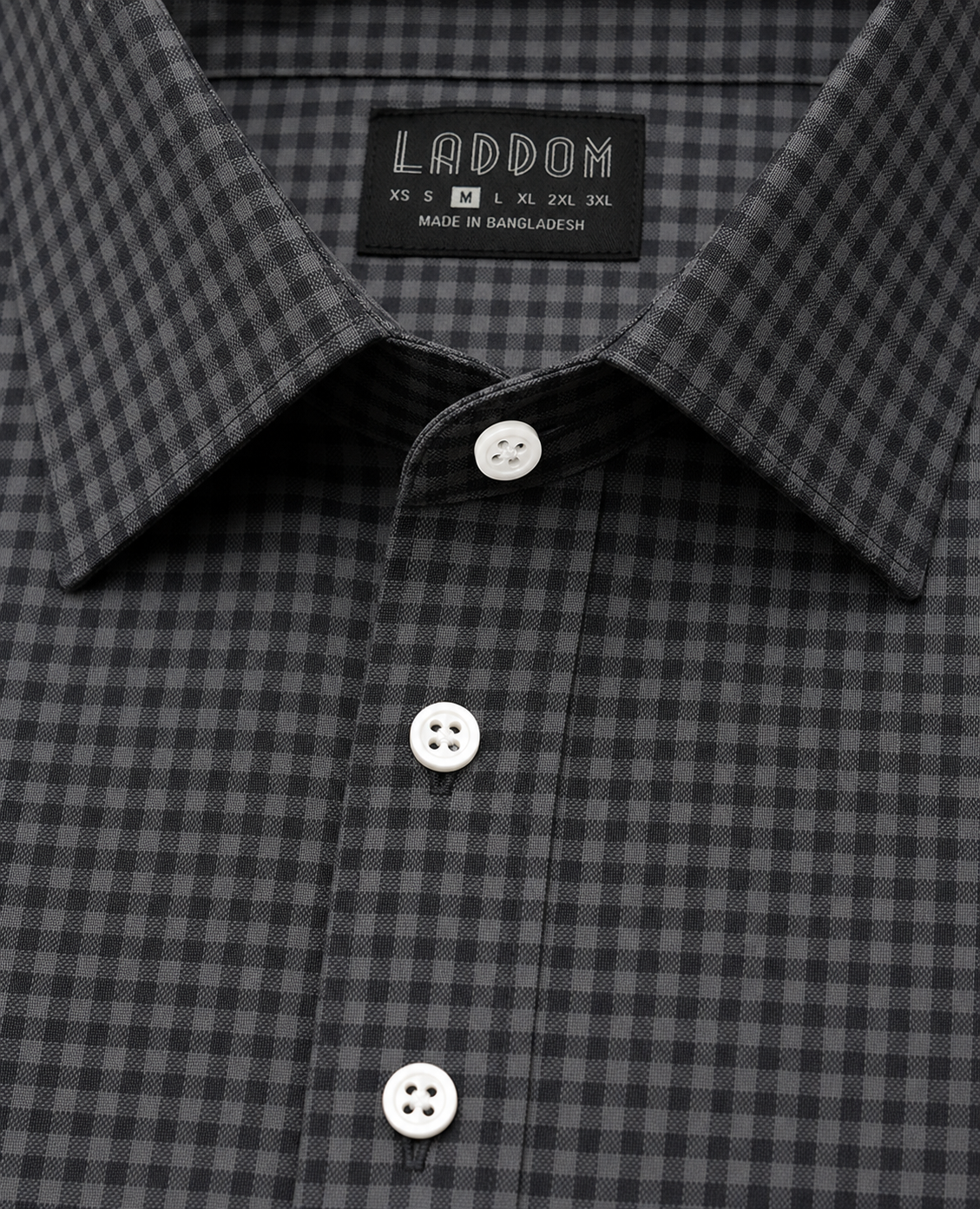 Gunmetal/Caviar Checkered Pull Over Dress Shirt