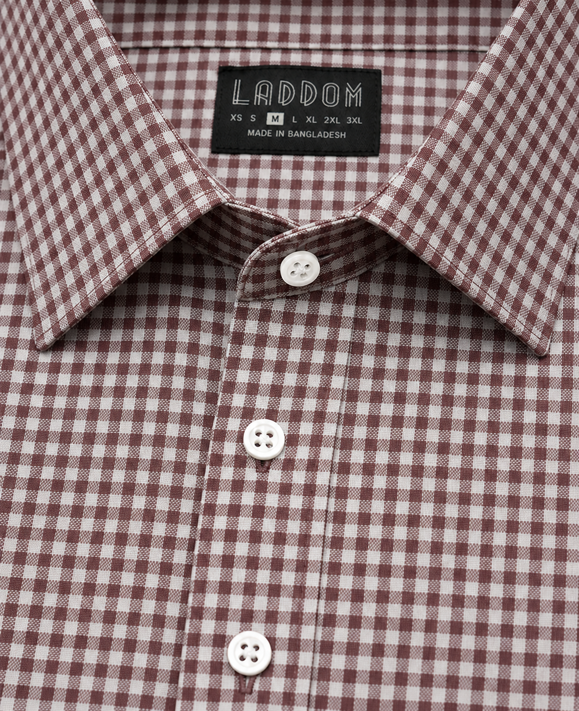 Maroon/White Checkered Pull Over Dress Shirt