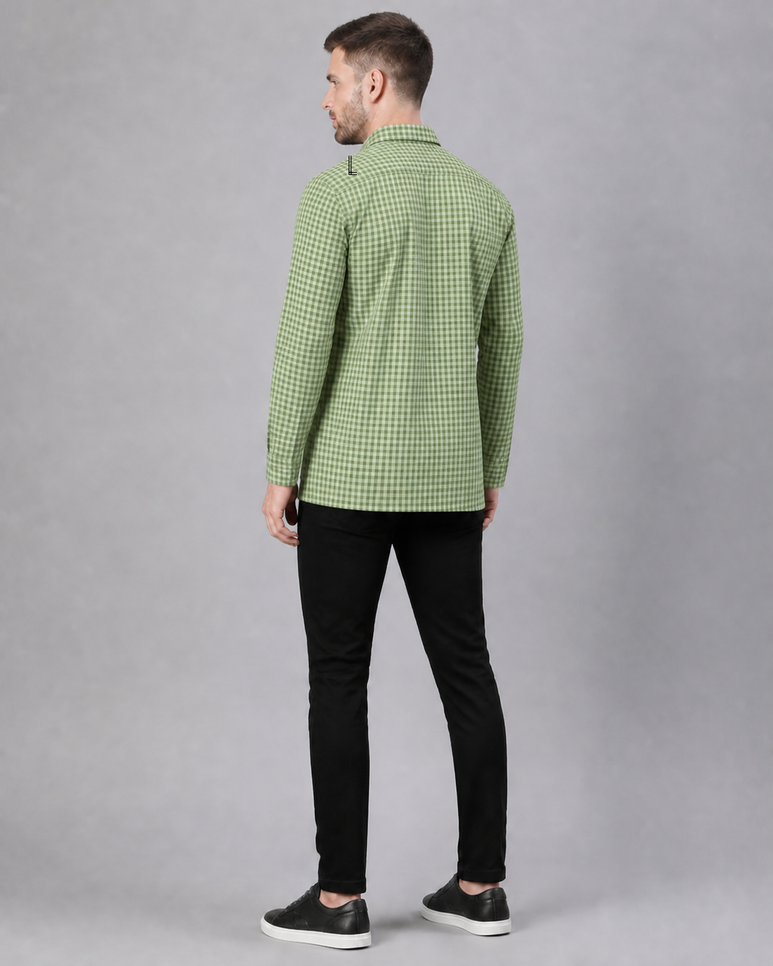 Yellow Green/Aloe Checkered Pull Over Dress Shirt