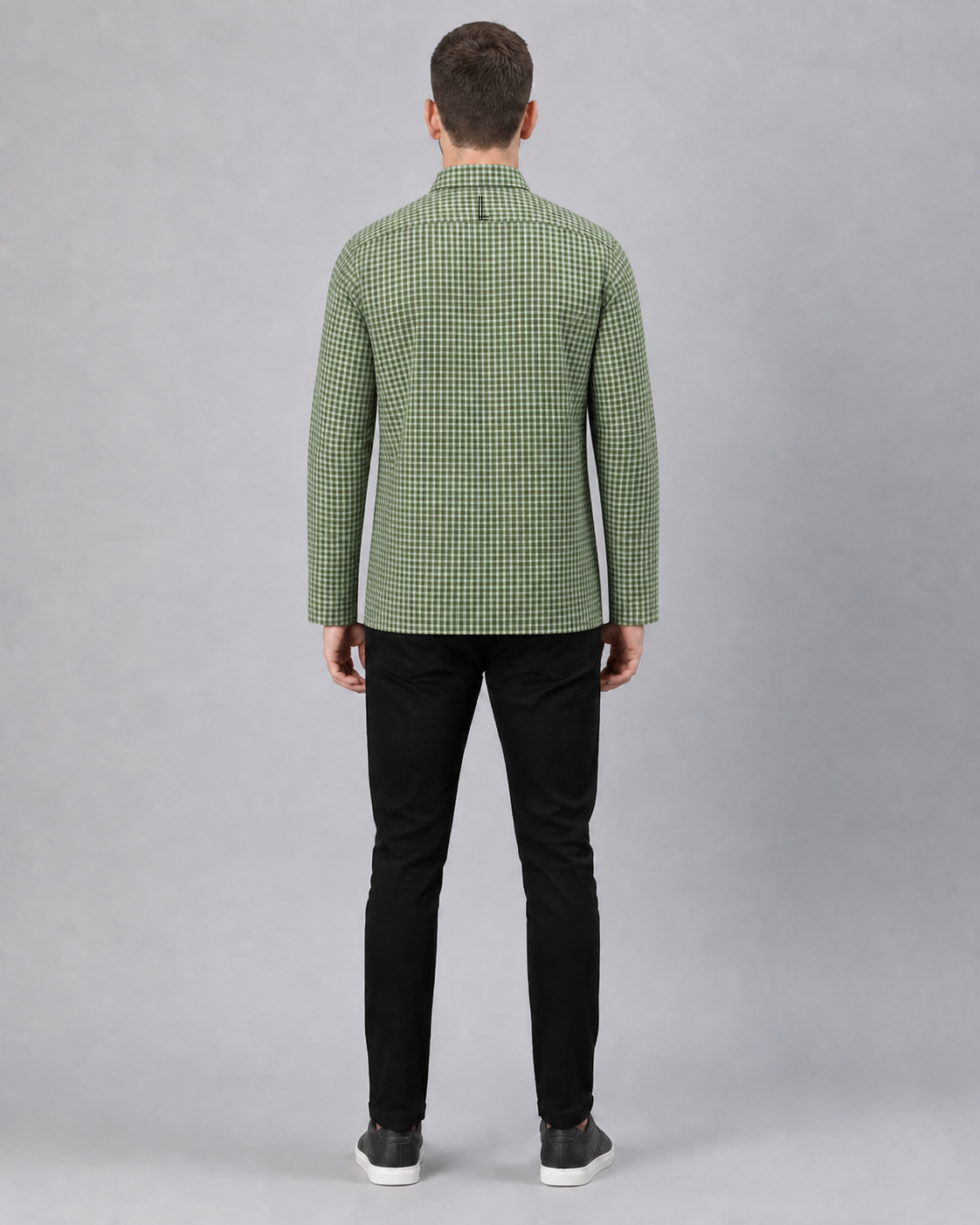 Yellow Green/Aloe Checkered Pull Over Dress Shirt