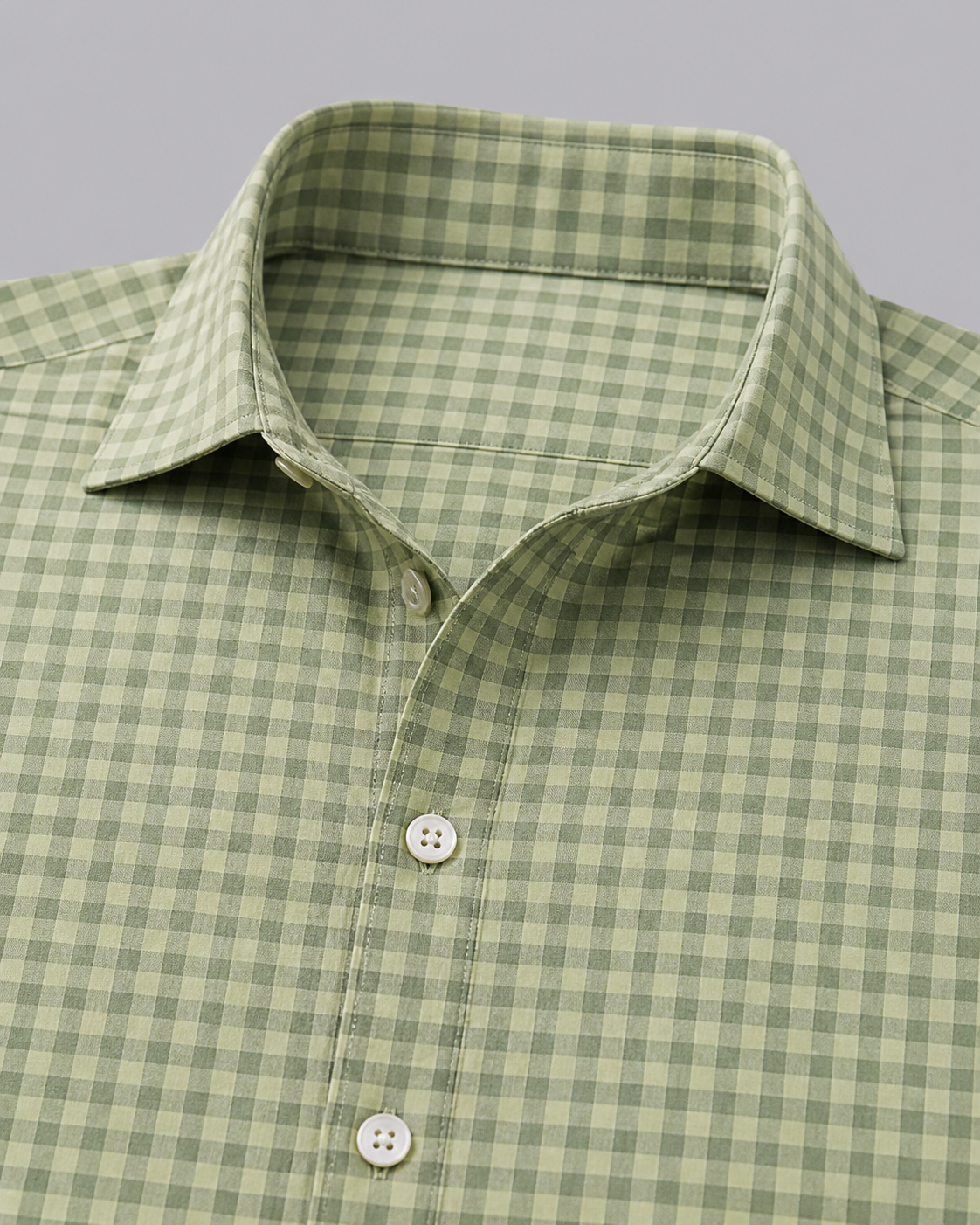 Yellow Green/Aloe Checkered Pull Over Dress Shirt