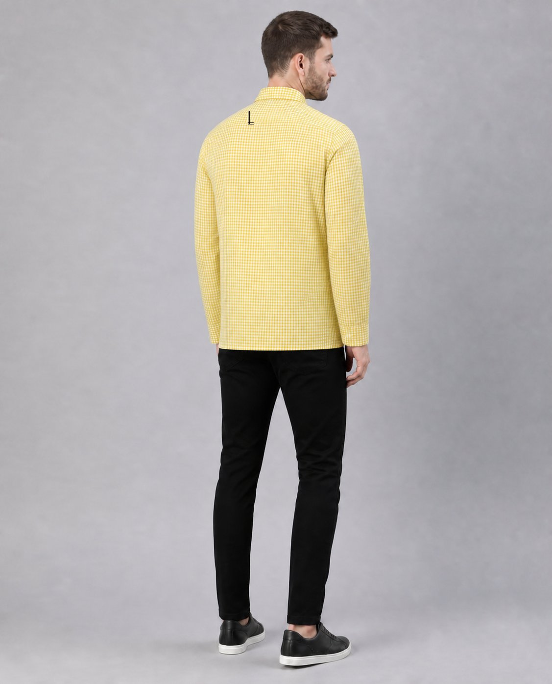 Sunbean/Mimosa Checkered Pull Over Dress Shirt