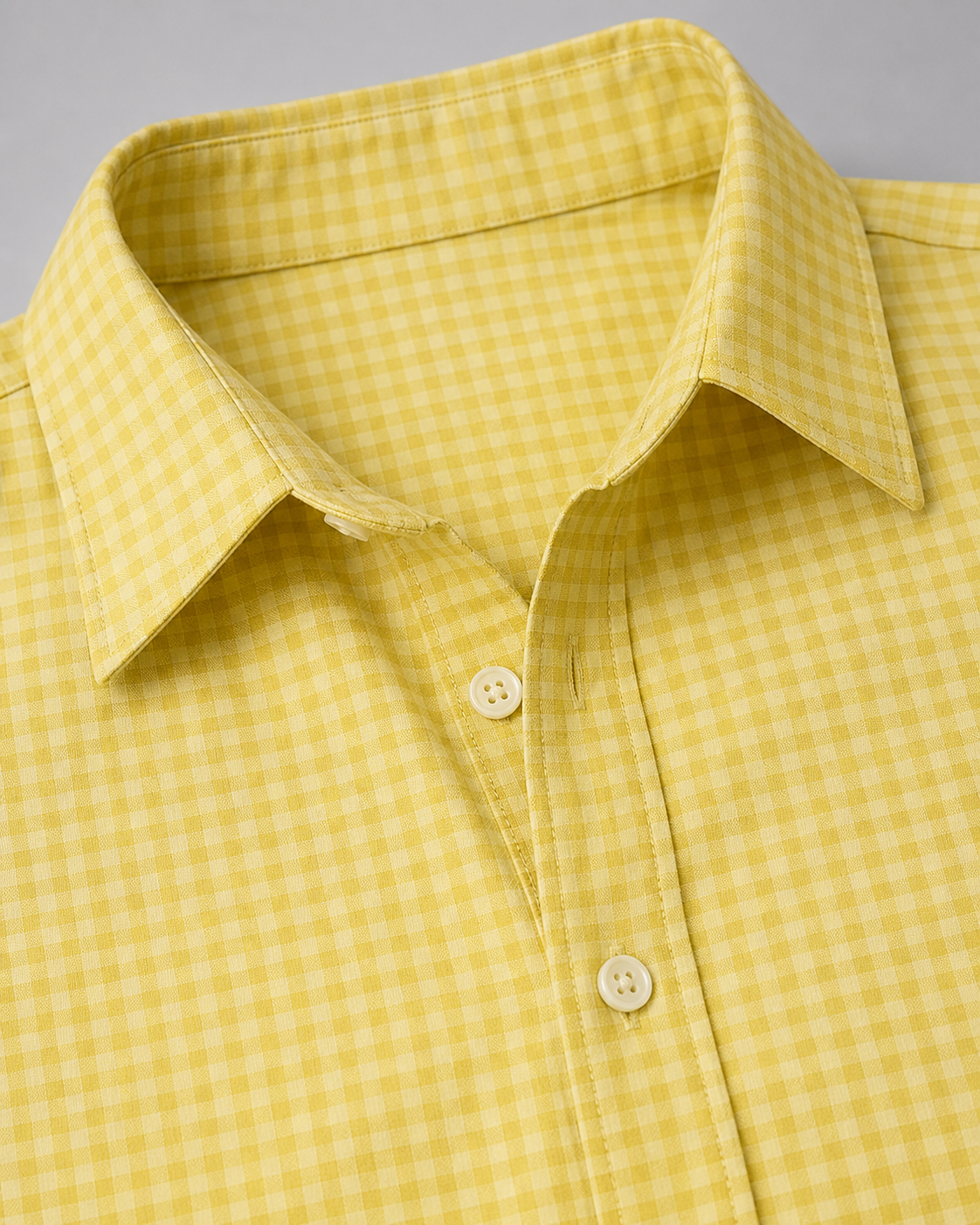 Sunbean/Mimosa Checkered Pull Over Dress Shirt