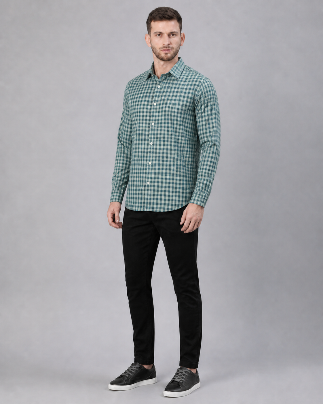 Mahi/Smoke Checkered Pull Over Dress Shirt