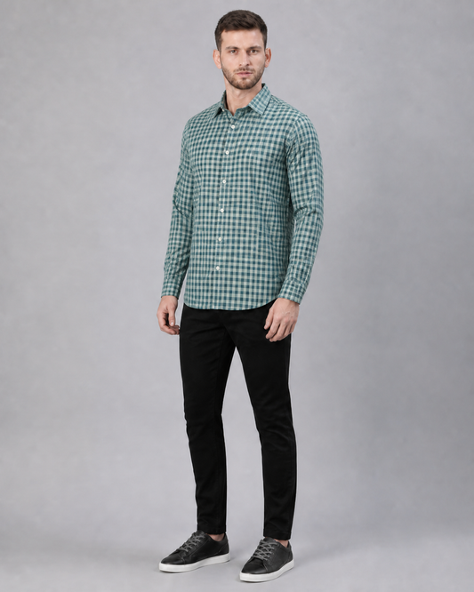Mahi/Smoke Checkered Pull Over Dress Shirt