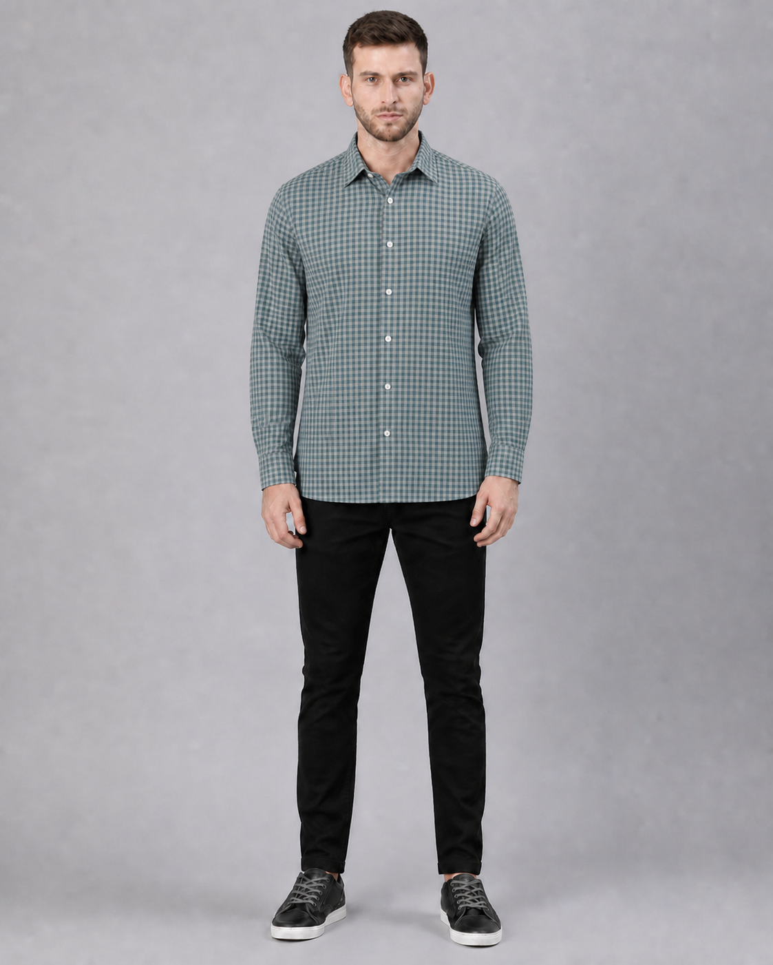 Mahi/Smoke Checkered Pull Over Dress Shirt
