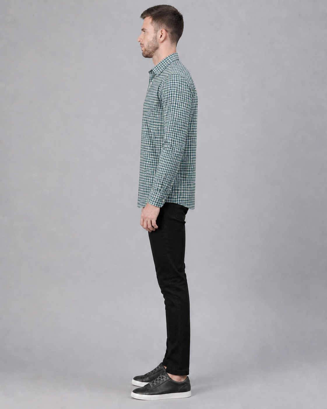 Mahi/Smoke Checkered Pull Over Dress Shirt